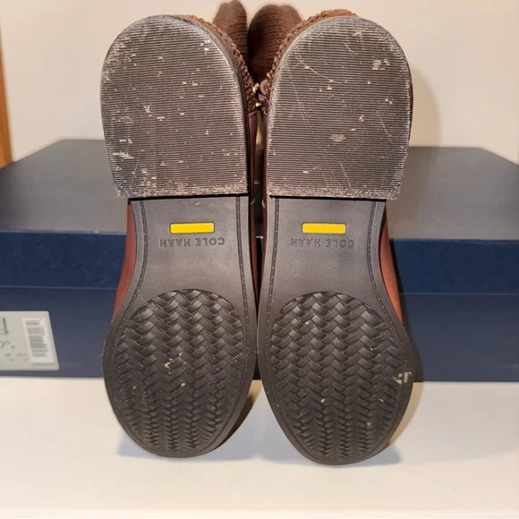 Cole Haan Isabel Stretch Knee High Brown Riding Boots - Picture 7 of 9